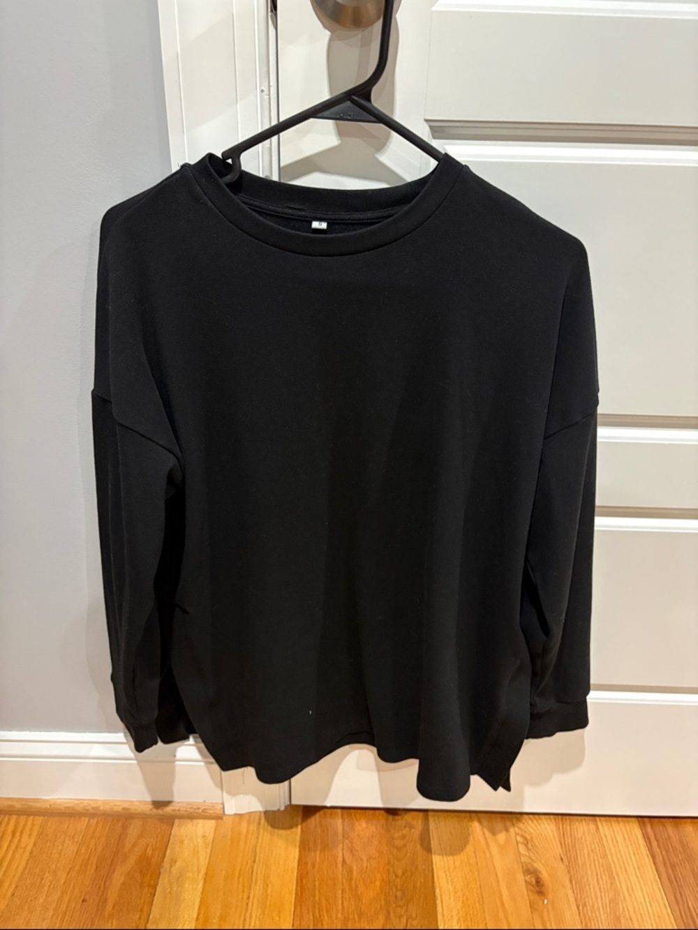 Maternity Black Long-Sleeve Crewneck Shirt